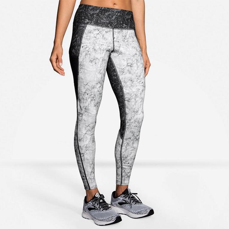 Brooks THRESHOLD Running Leggings Womens Outlet - White (VFH351492)